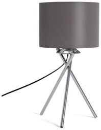 Argos Home Tripod Table Lamp - Grey and Chrome - thumbnail 2