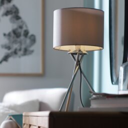 Argos Home Tripod Table Lamp - Grey and Chrome