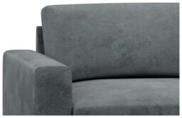 Hutch Plus Velvet Block Arm 5 Seater Corner Sofa- Slate Grey - thumbnail 2