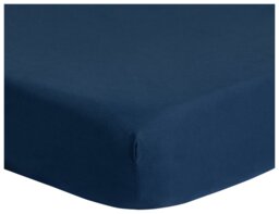 Home Essentials Soft Touch Navy Fitted Sheet - Single - thumbnail 1