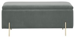GFW Mystica Fabric Ottoman Storage Bench - Grey - thumbnail 2