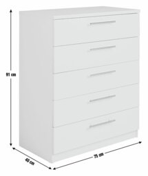 Argos Home Brisbane 5 drawers Chest - Grey Oak - thumbnail 2