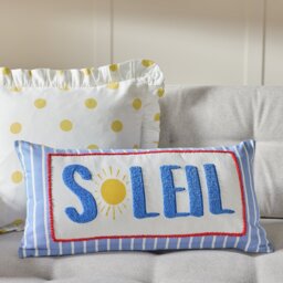 Argos Home Soleil Textured Cushion Sky Blue - 30x60cm - thumbnail 1