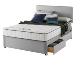 Silentnight Pavia Double Memory 2 Drawer Divan Bed - Grey - thumbnail 1