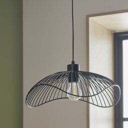 Argos Home Metal Wire Pendant Light - Black - thumbnail 1