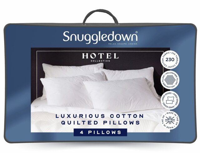 Snuggledown Hotel Luxury Cotton Quilted Pillow - 4 Pack - image 1