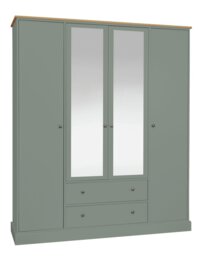 Argos Home Kensington 4 Door 2 Drawer Wardrobe - Sage Green - thumbnail 2