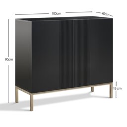Frank Olsen Iona 2 Door Sideboard - Black - thumbnail 2