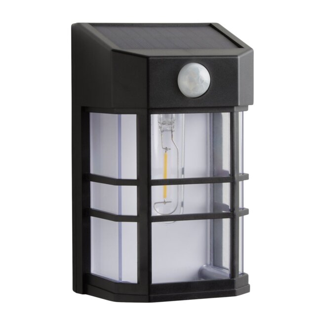 Black Plastic Solar Sensor LED Wall Light - 100lm - image 1