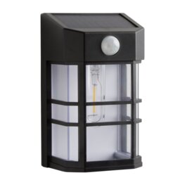 Black Plastic Solar Sensor LED Wall Light - 100lm - thumbnail 1