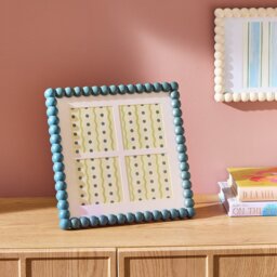 """Habitat Bobble Blue Multi Photo Wooden Square Picture Frame - 4x4"""""""