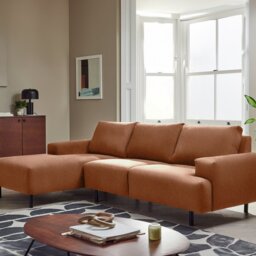 Habitat Julien Faux Leather Left Hand Corner Chaise Sofa - Tan