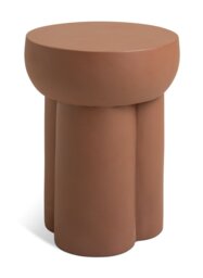 Habitat Palma Round Concrete Effect Garden Side Table- Brown - thumbnail 1