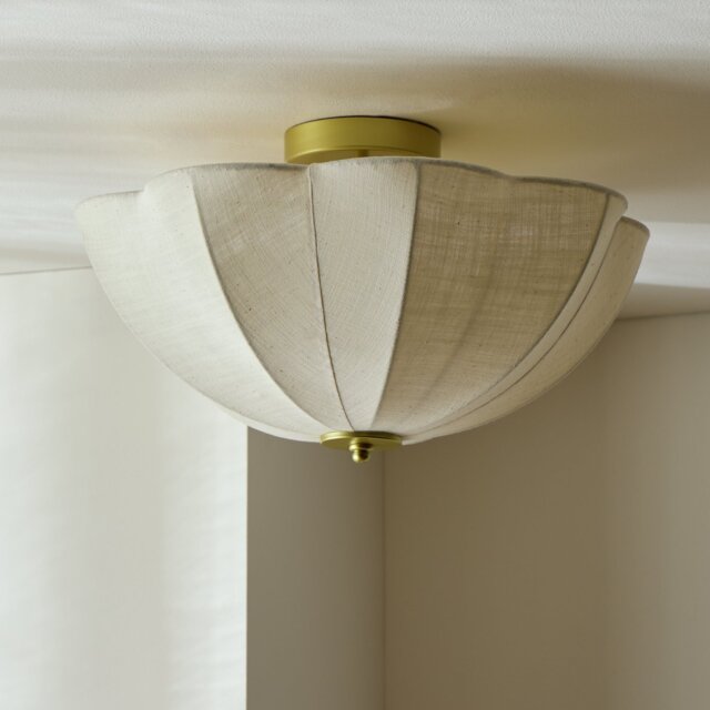 Argos Home Scalloped Uplighter Flush Ceiling light - Natural - image 1