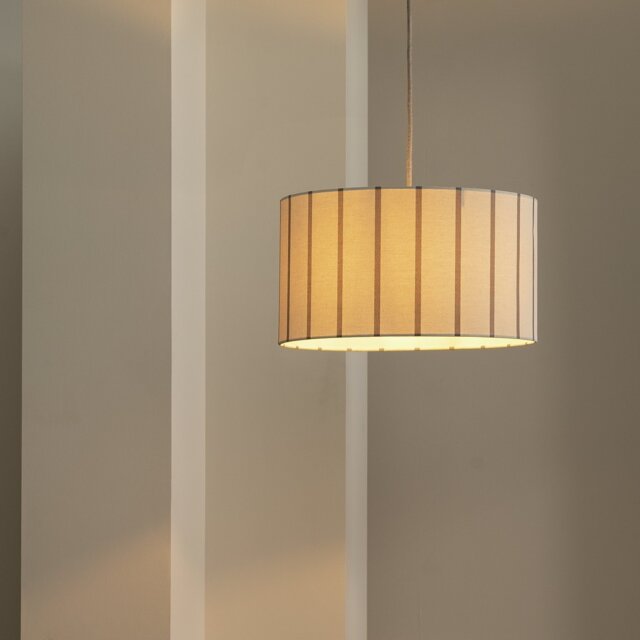 Habitat Stripe Printed Natural Easy Fit Lampshade - 45cm - image 1