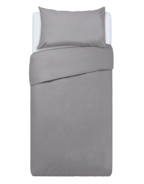 Habitat Easycare Plain Grey Bedding Set - Single - image 1