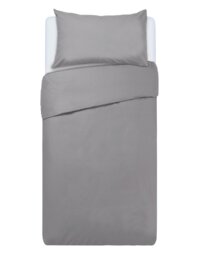 Habitat Easycare Plain Grey Bedding Set - Single - thumbnail 1