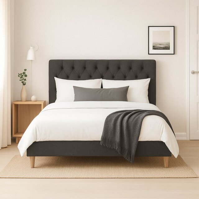 Millbrook Chester Superking Fabric Bed Frame-Charcoal - image 1