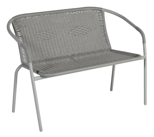 Argos Home Steel Wicker 2 Seater Garden Bench - Grey - image 1