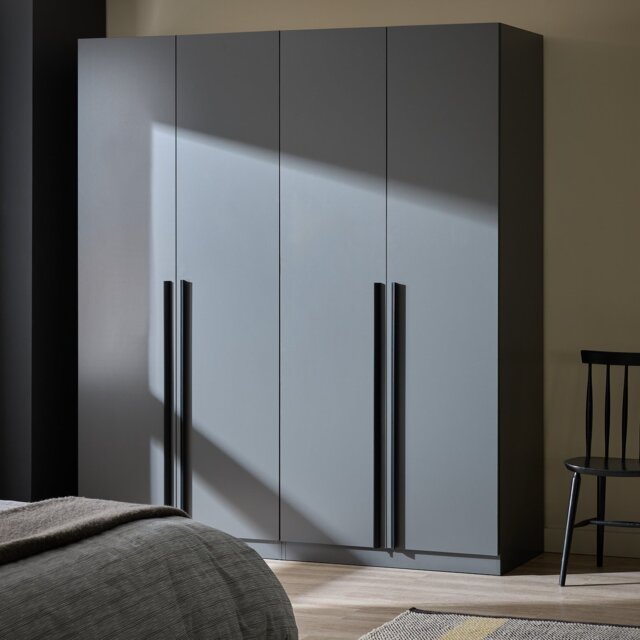 Habitat Munich 4 Door 3 Drawer Wardrobe - Anthracite - image 1