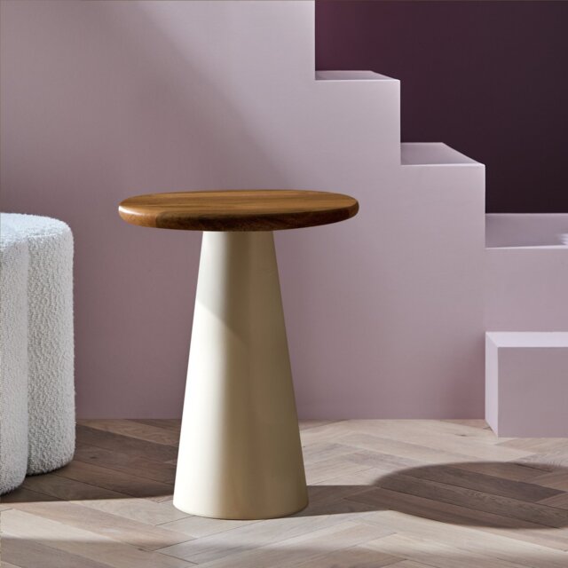Habitat Collins Side Table - White and Oak - image 1