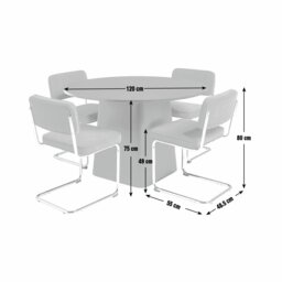 Habitat Arelo Black Dining Table & 4 Green Chairs - thumbnail 2