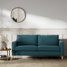 Habitat Flint Fabric 3 Seater Sofa - Teal - Ash Leg - thumbnail 2