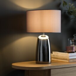 Habitat Largo Touch Table Lamp - Grey & Chrome - thumbnail 1
