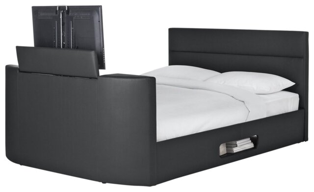 Argos Home Gemini Kingsize TV Bed Frame - Black - image 1