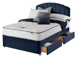 Silentnight Middleton Double Memory 4 Drawer Divan Bed- Blue - thumbnail 1