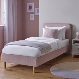 Habitat Kids Arden Single Upholstered Bed Frame - Pink - thumbnail 1