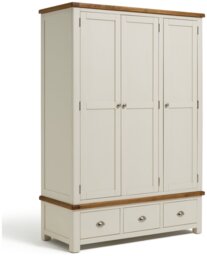 Argos Home Kent 3 Door 3 Drawer Wardrobe - Cream & Oak - thumbnail 2