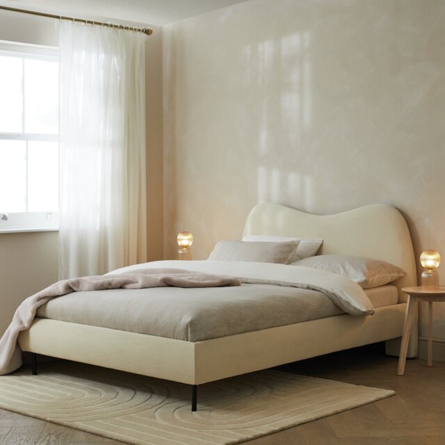 Habitat Orton Double Fabric Bed Frame - Natural - image 1