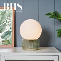 BHS Orbi Opal Glass Table Lamp - Green - thumbnail 2