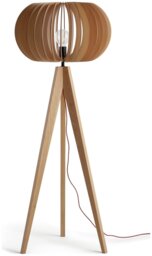 Habitat Achille Ash Wooden Tripod Floor Lamp - Oak - thumbnail 2