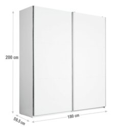 Habitat Holsted 180cm Sliding Wardrobe - White Gloss - thumbnail 2