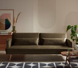 Argos Home Andy Velvet 3 Seater Clic Clac Sofa Bed - Sage