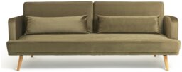 Argos Home Andy Velvet 3 Seater Clic Clac Sofa Bed - Sage - thumbnail 1
