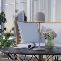 EGLO Mannera Steel LED Rechargeable Table Lamp - Sand - thumbnail 1