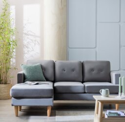 Habitat Joshua Fabric Reversible Chaise Corner Sofa-Charcoal - thumbnail 2