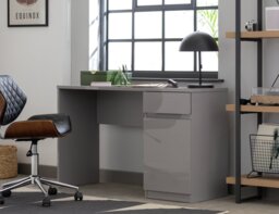 Argos Home Jenson 1 Drawer Office Desk - Grey Gloss - thumbnail 2
