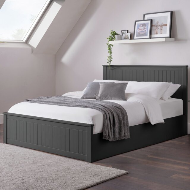 Julian Bowen Maine Kingsize End Lift Ottoman Bed- Anthracite - image 1