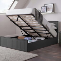 Julian Bowen Maine Kingsize End Lift Ottoman Bed- Anthracite - thumbnail 2