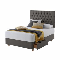 Silentnight Sassaria Double 2 Drawer Divan Bed - Slate Grey - thumbnail 2