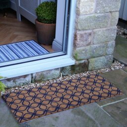 Mighty Mats Patio Latex Geo Cut Pile Doormat - 38x98cm - thumbnail 1