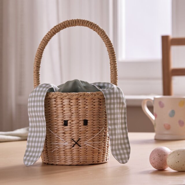 Argos Home Wicker And Fabric Bunny Basket Decoration - image 1