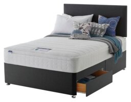 Silentnight Travis Small Double 2 Drawer Divan Bed- Charcoal