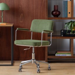 Habitat Ezra Fabric Office Chair - Olive - thumbnail 2