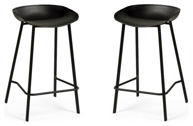Julian Bowen Renzo Pair of Metal Bar Stools - Black - image 1