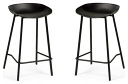 Julian Bowen Renzo Pair of Metal Bar Stools - Black - thumbnail 1